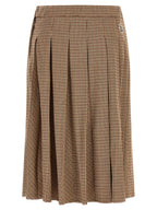 Beige Viskose Midirock