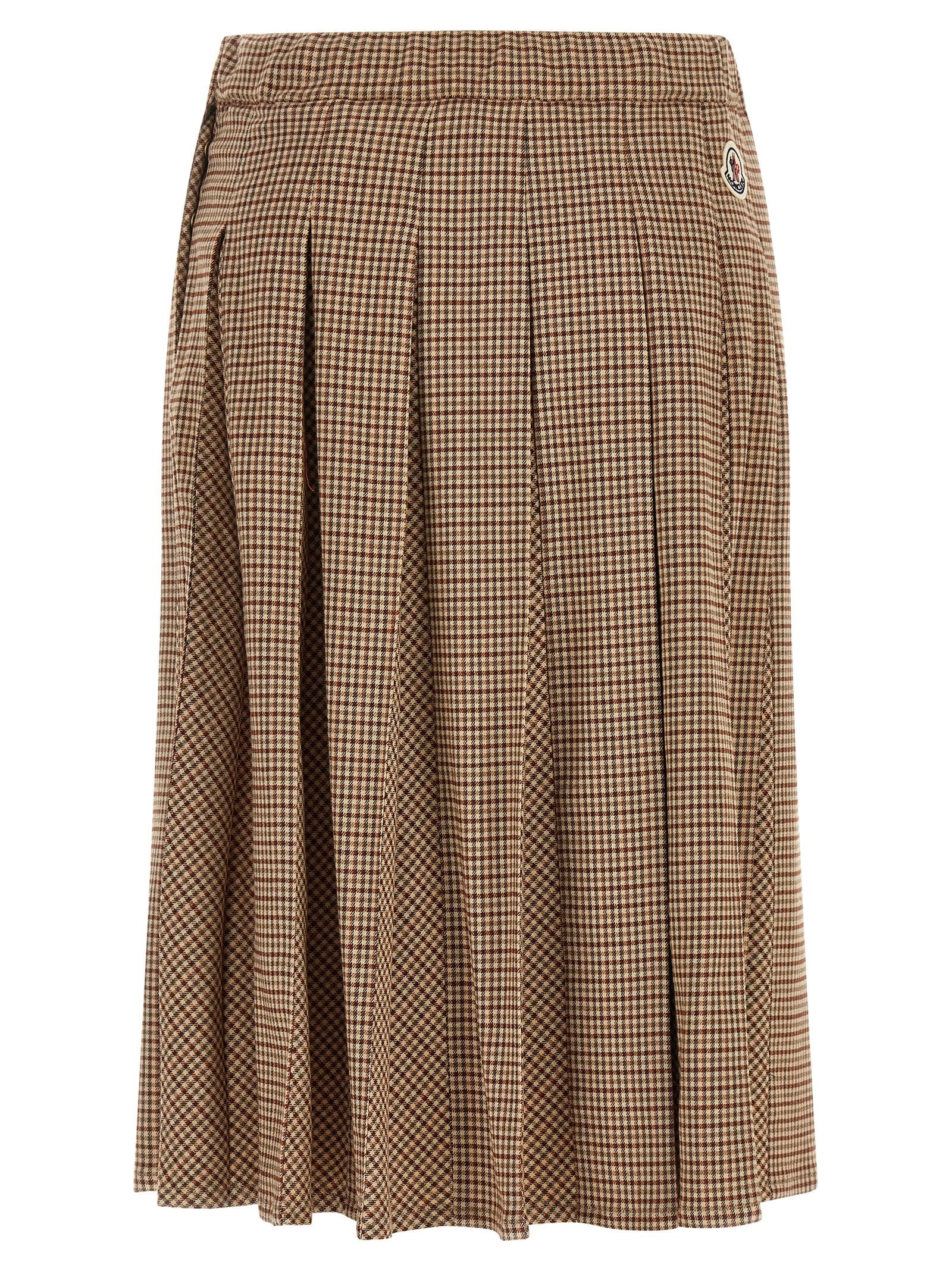 Beige Viskose Midirock