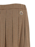 Beige Viskose Midirock