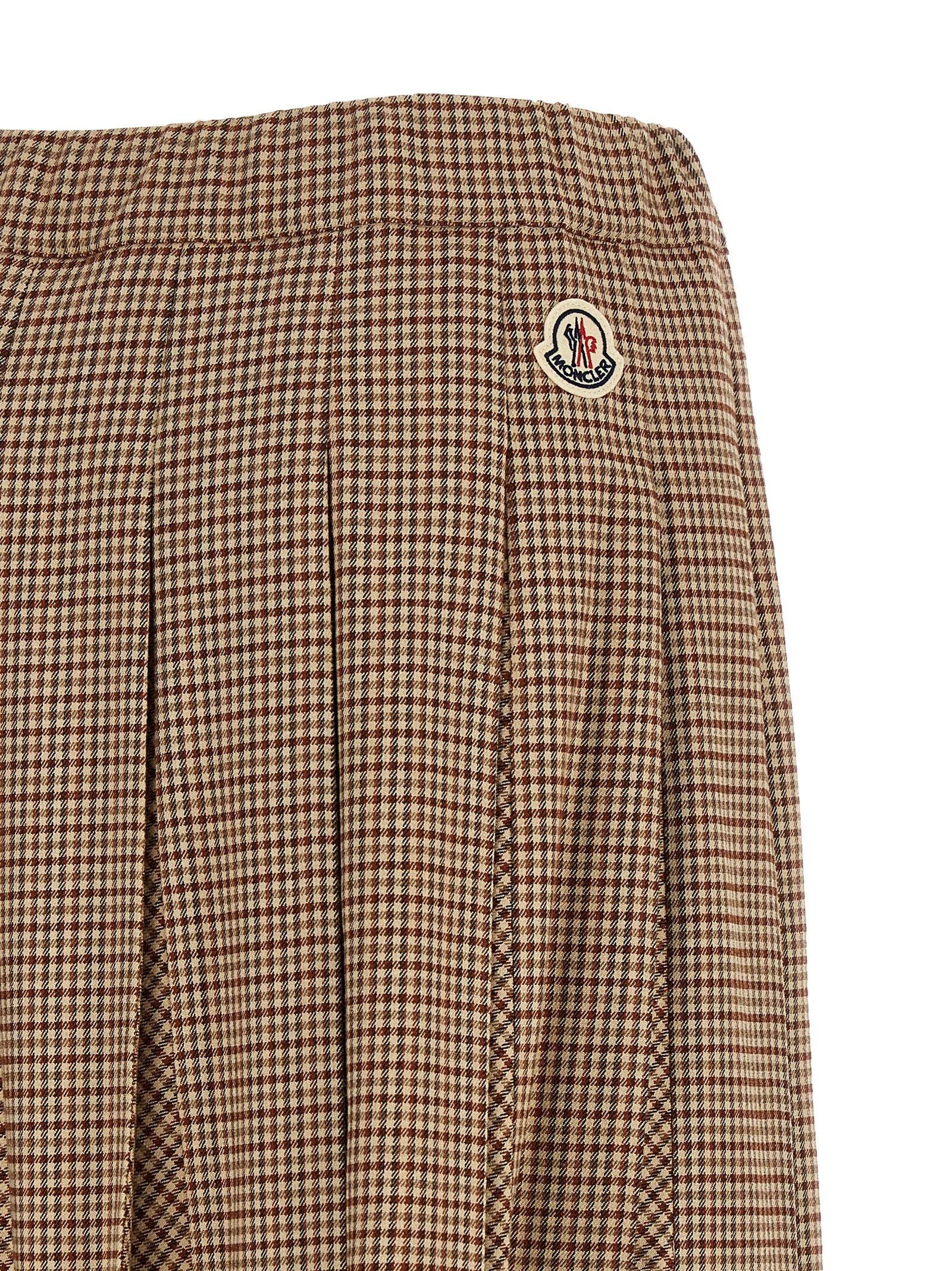 Beige Viskose Midirock