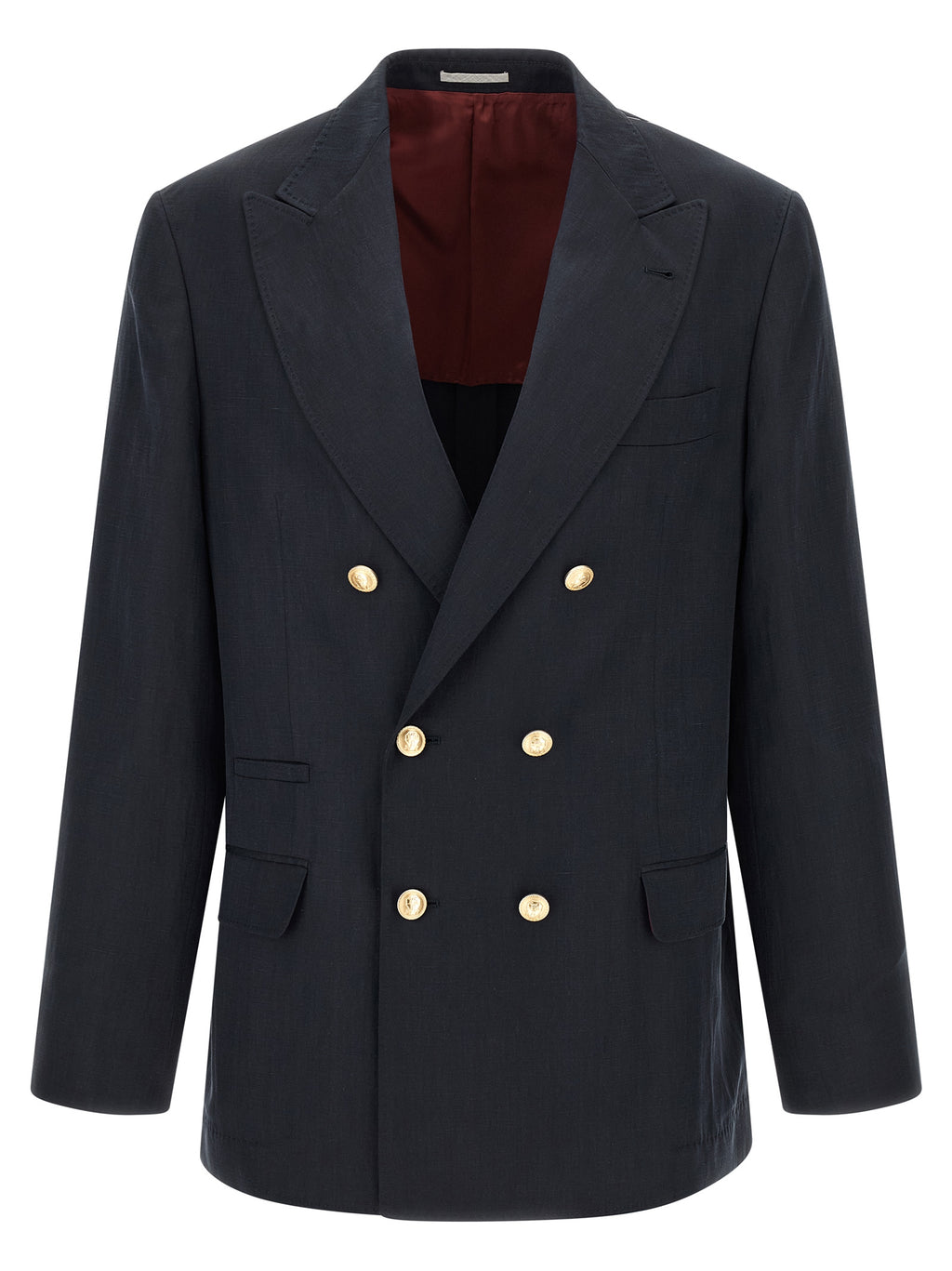 Blauer Seidenblazer