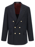 Blauer Seidenblazer