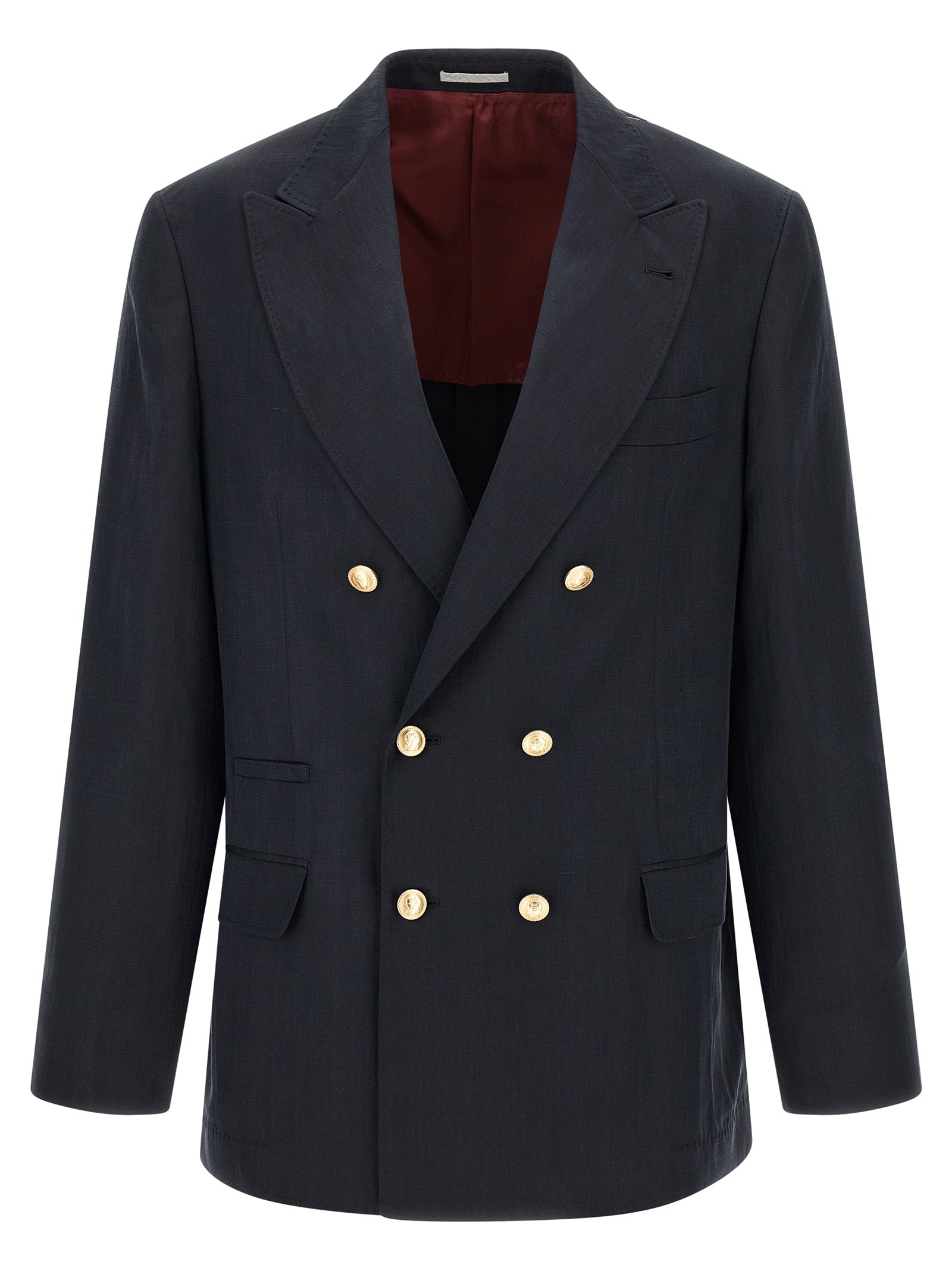 Blauer Seidenblazer