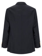 Blauer Seidenblazer