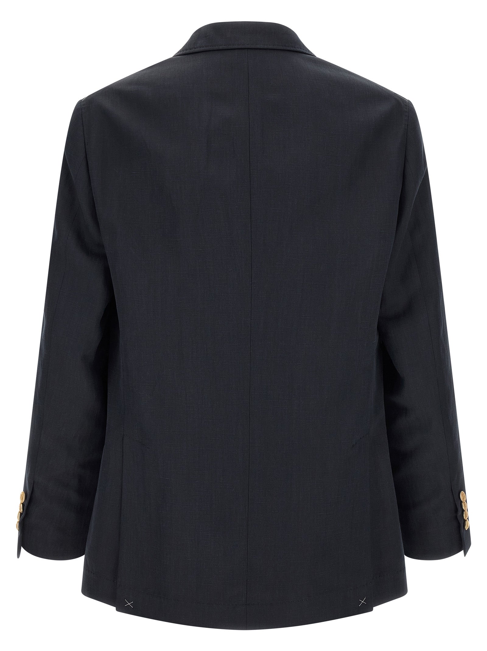 Blauer Seidenblazer