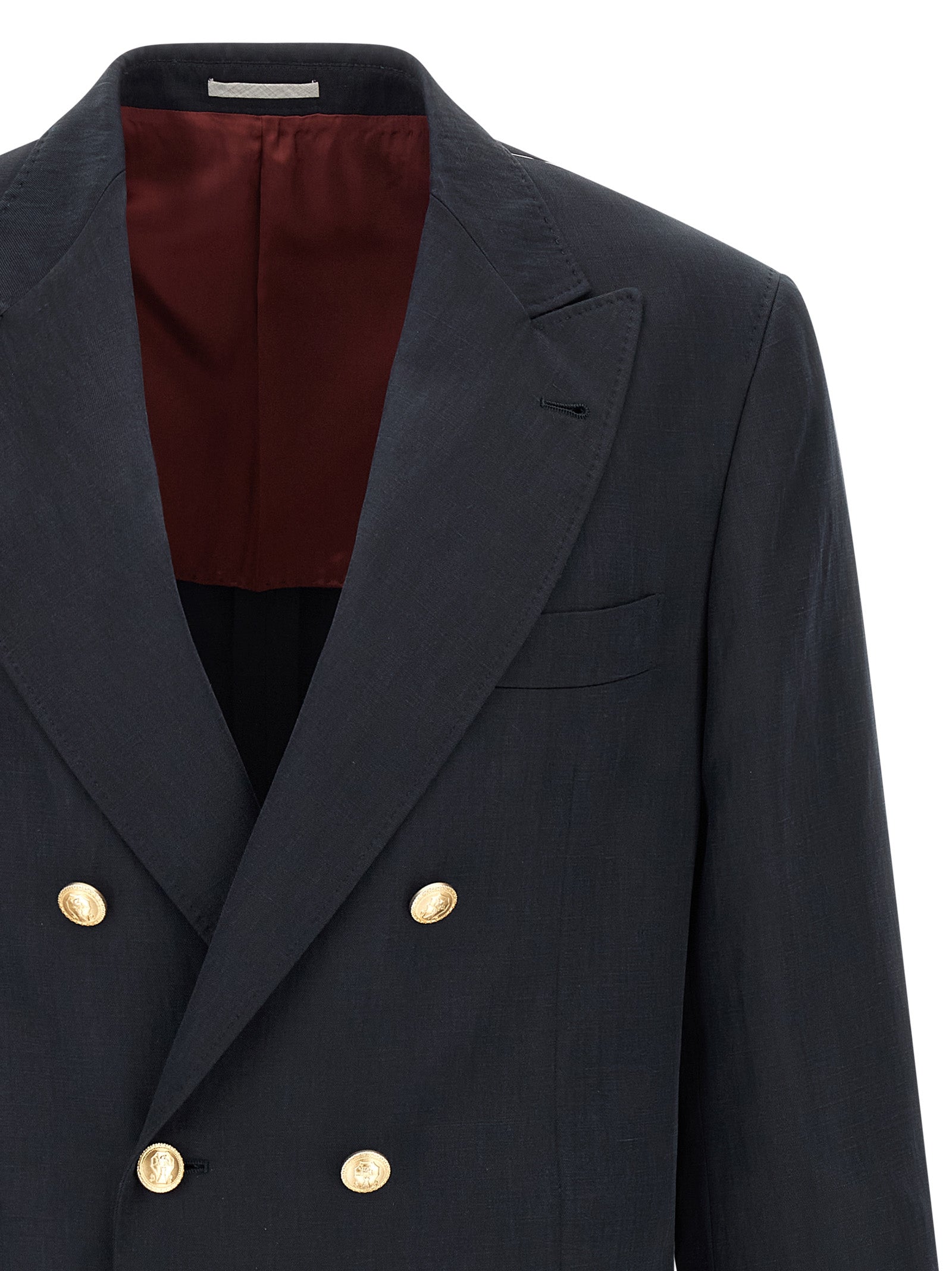 Blauer Seidenblazer