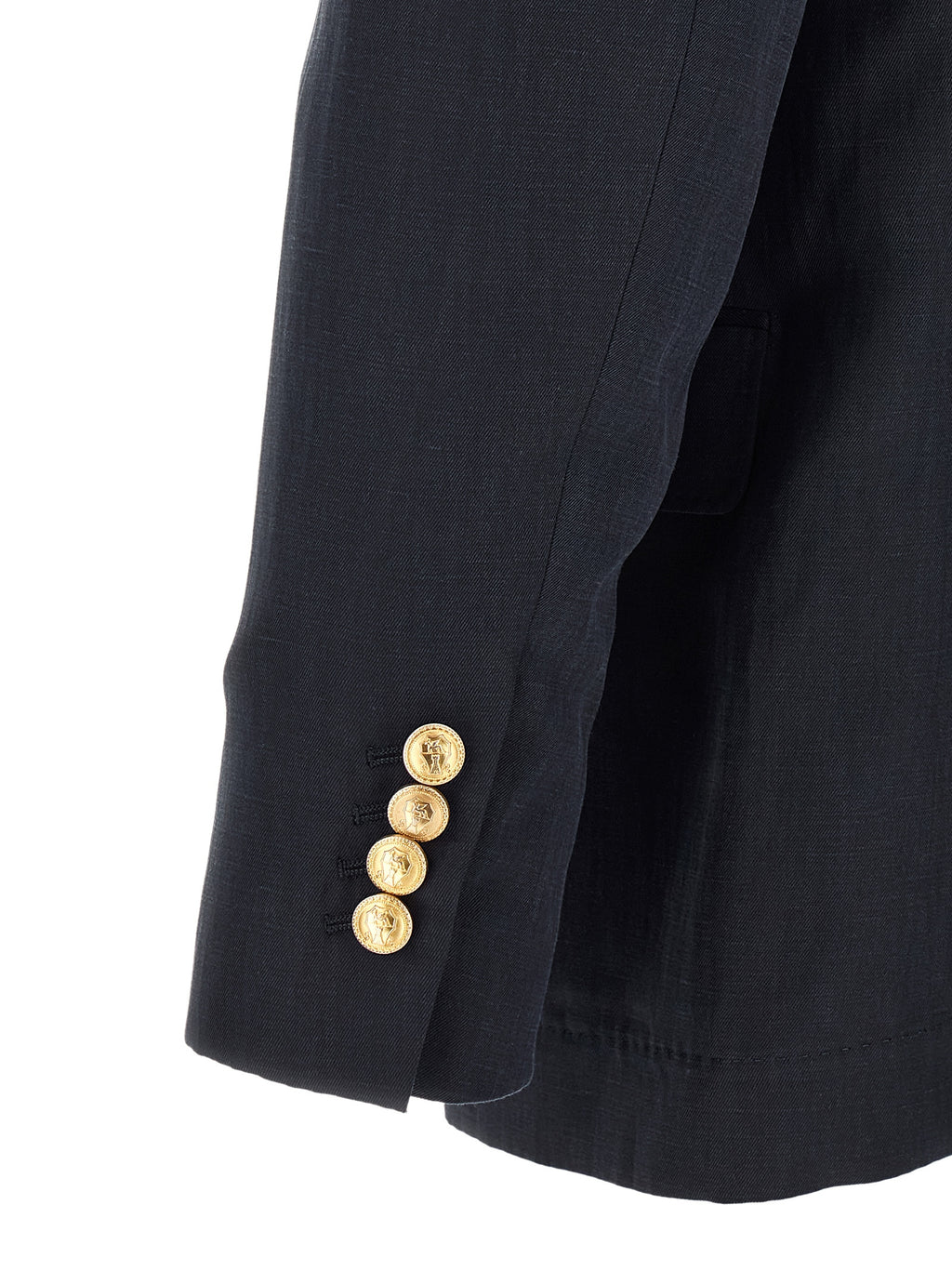 Blauer Seidenblazer