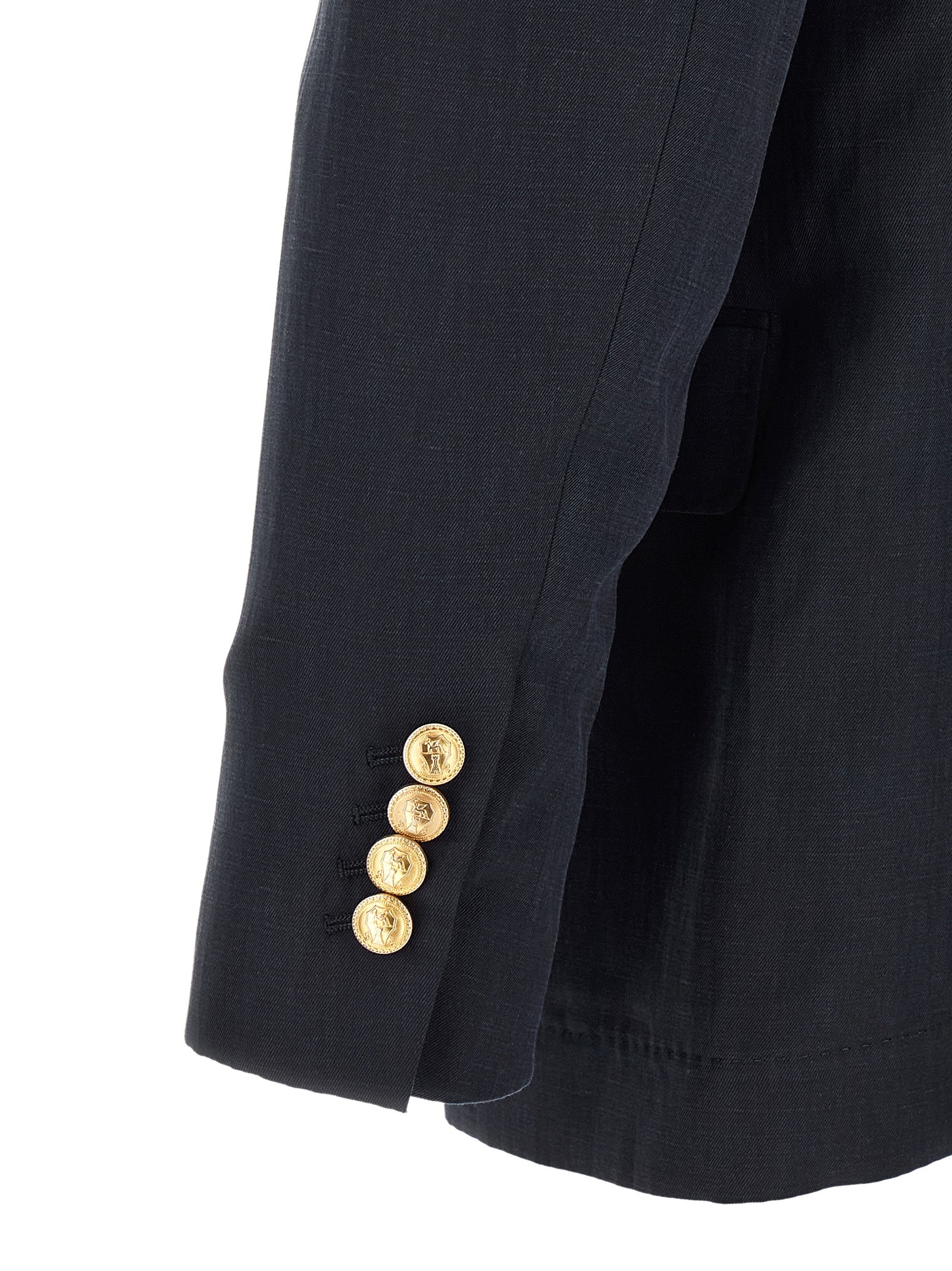 Blauer Seidenblazer