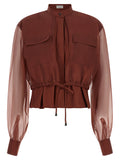 Braune Baumwollbluse