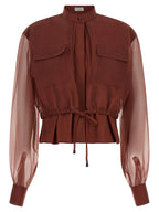 Braune Baumwollbluse