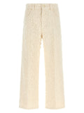 Beige Cotton Casual Pants