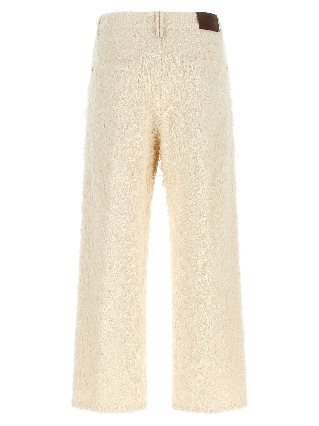 Beige Cotton Casual Pants