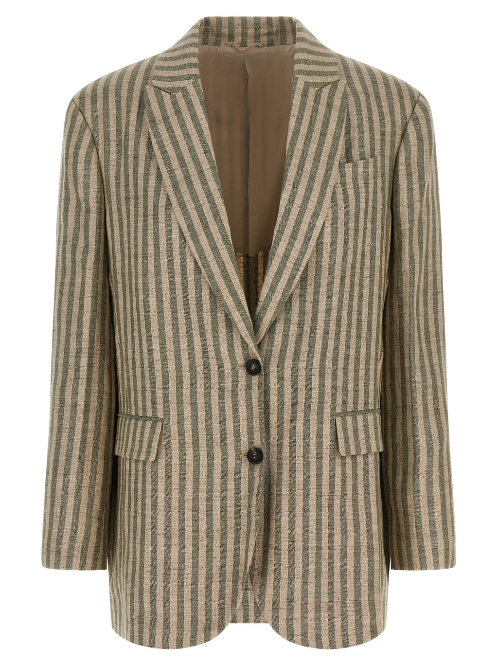 Zweifarbiger Leinenblazer