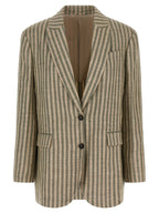 Zweifarbiger Leinenblazer