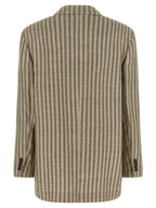Zweifarbiger Leinenblazer