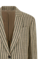 Zweifarbiger Leinenblazer