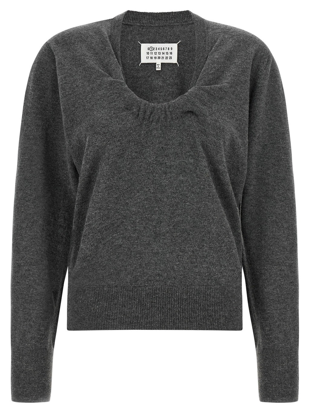 Grauer Cardigan aus reiner Schurwolle