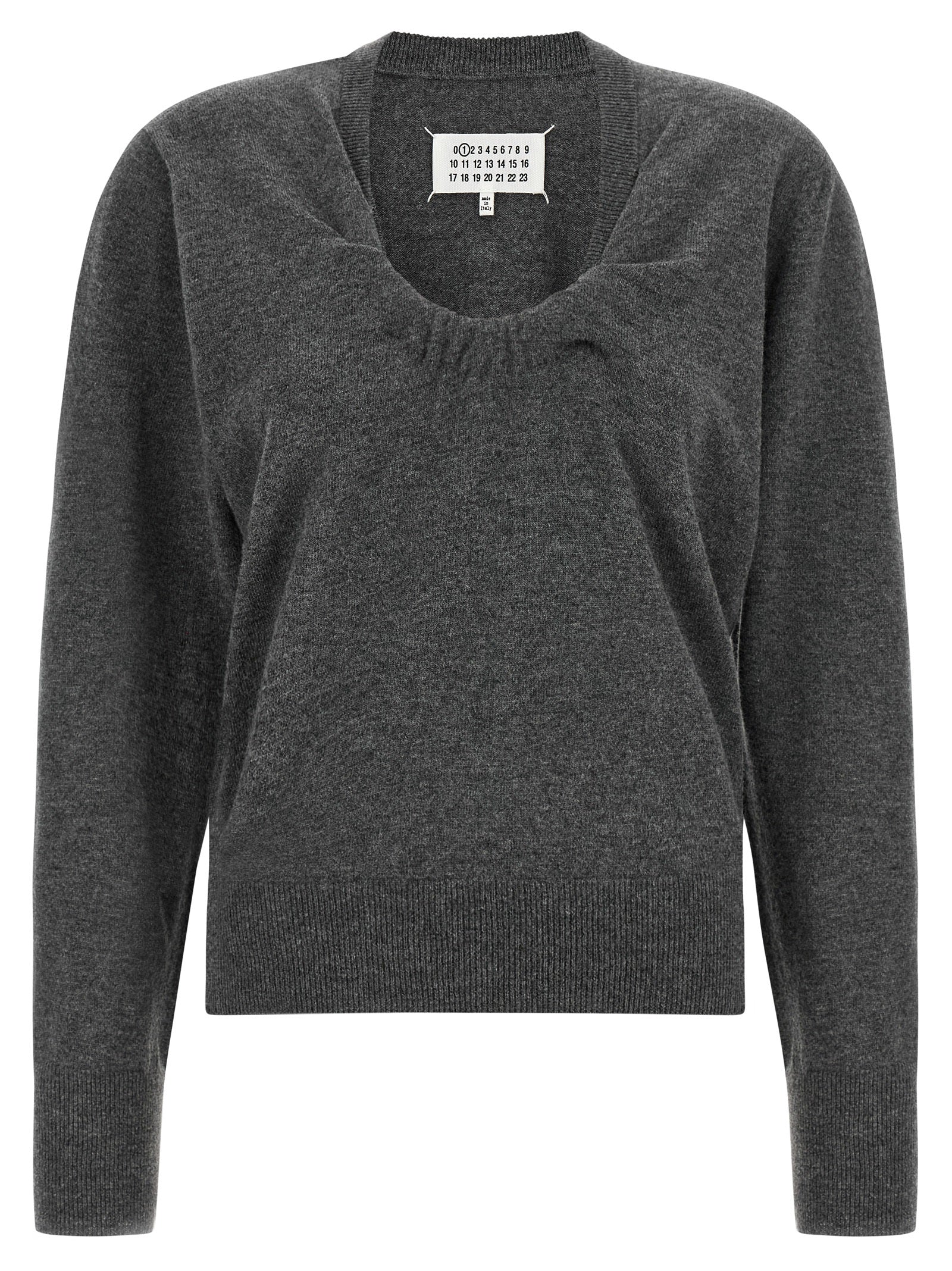 Grauer Cardigan aus reiner Schurwolle