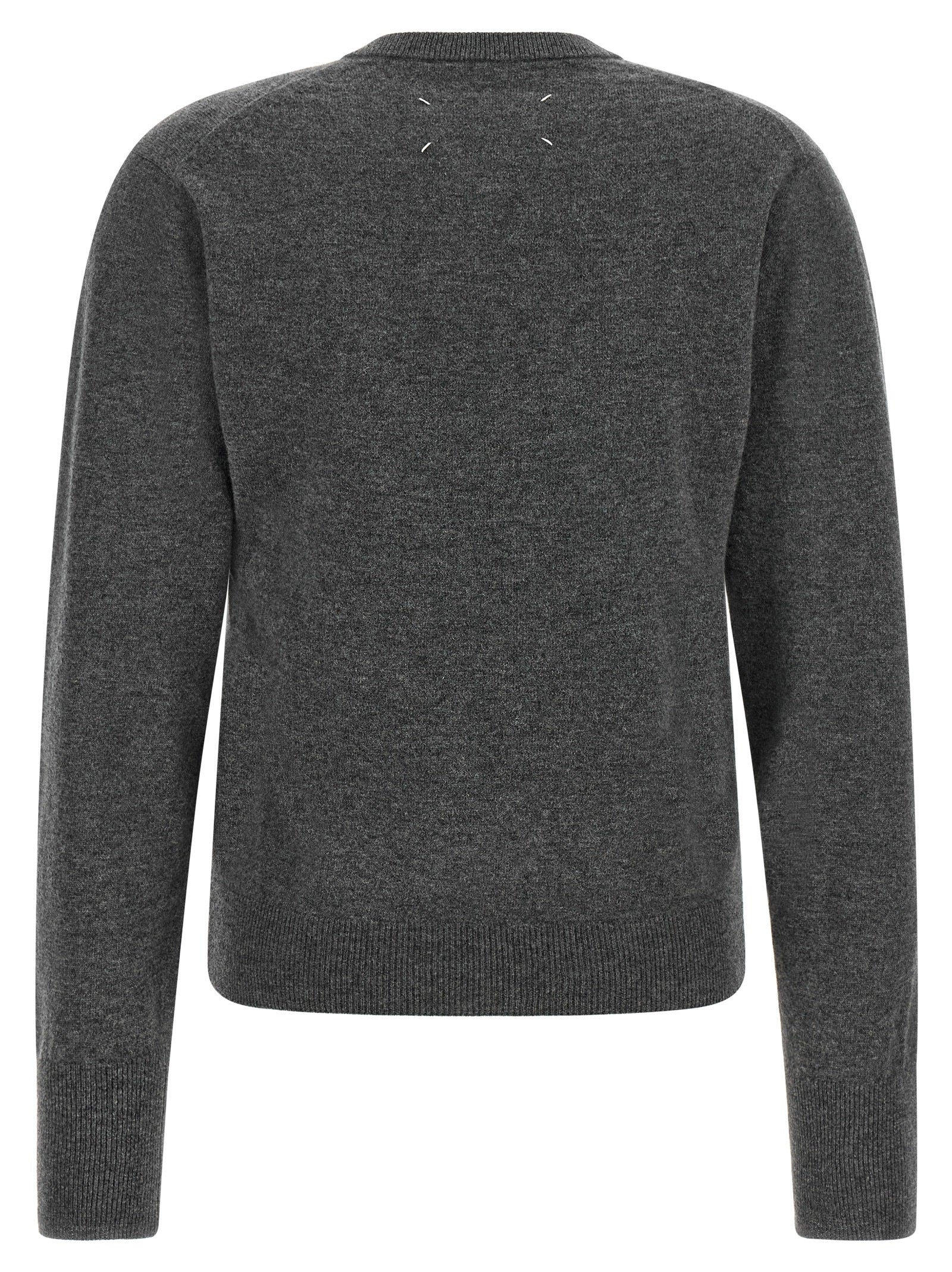 Grauer Cardigan aus reiner Schurwolle