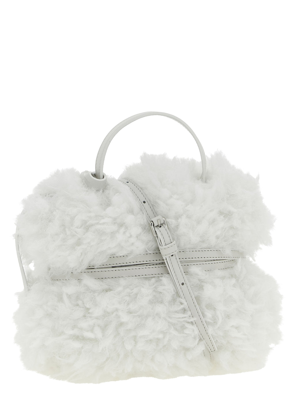Weiße Ledertasche