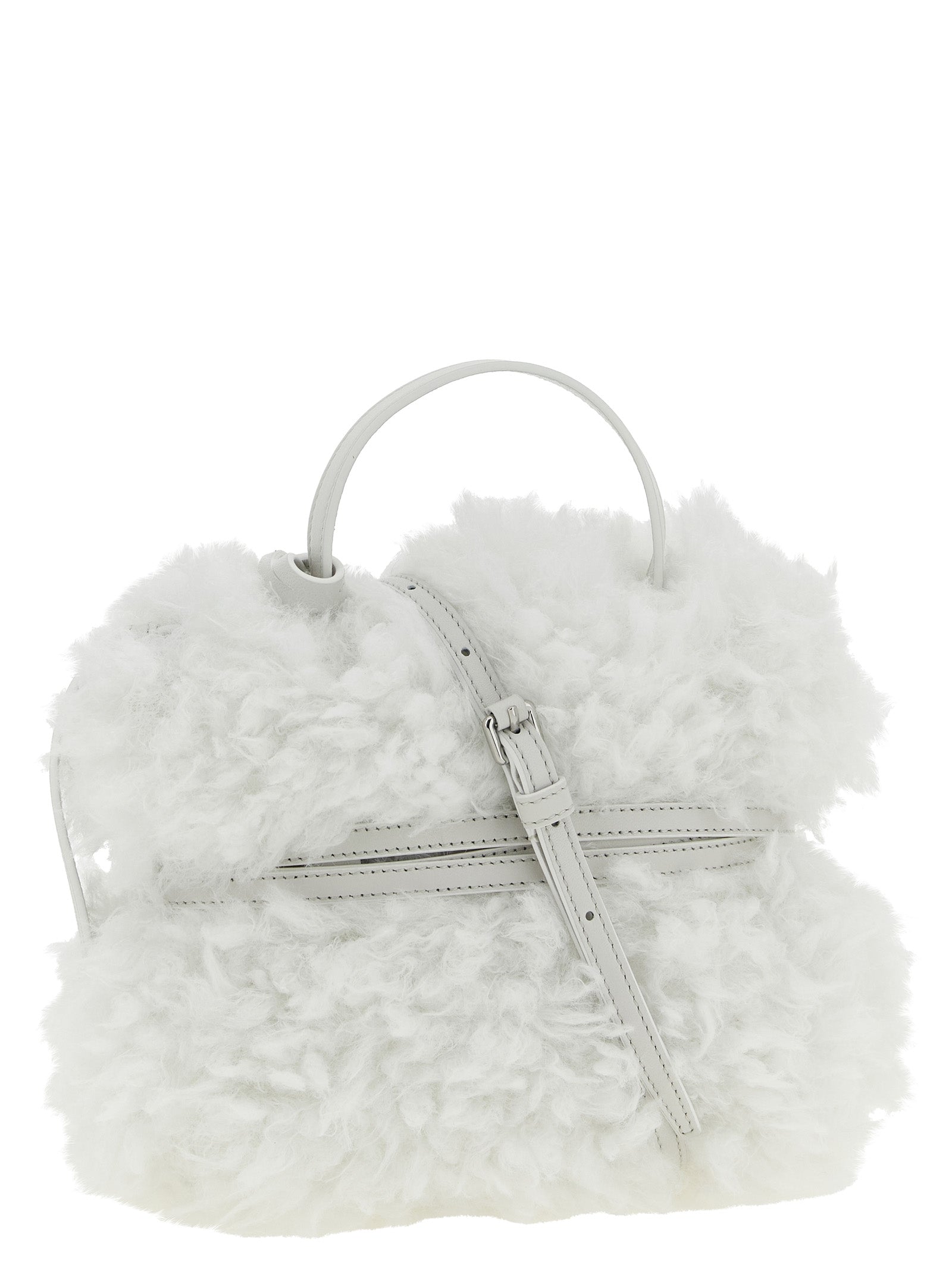 Weiße Ledertasche