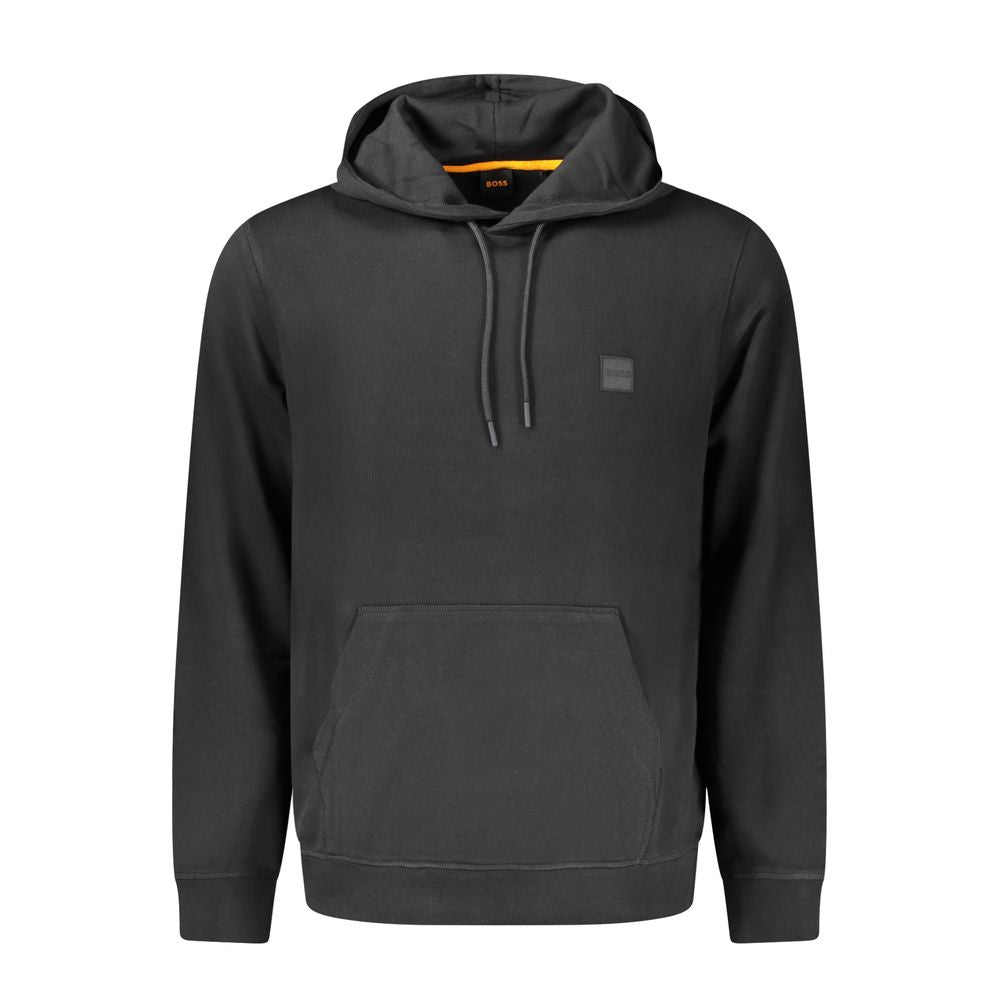Schwarzes Herren-Kapuzensweatshirt aus Baumwolle