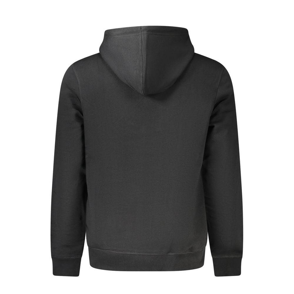Schwarzes Herren-Kapuzensweatshirt aus Baumwolle