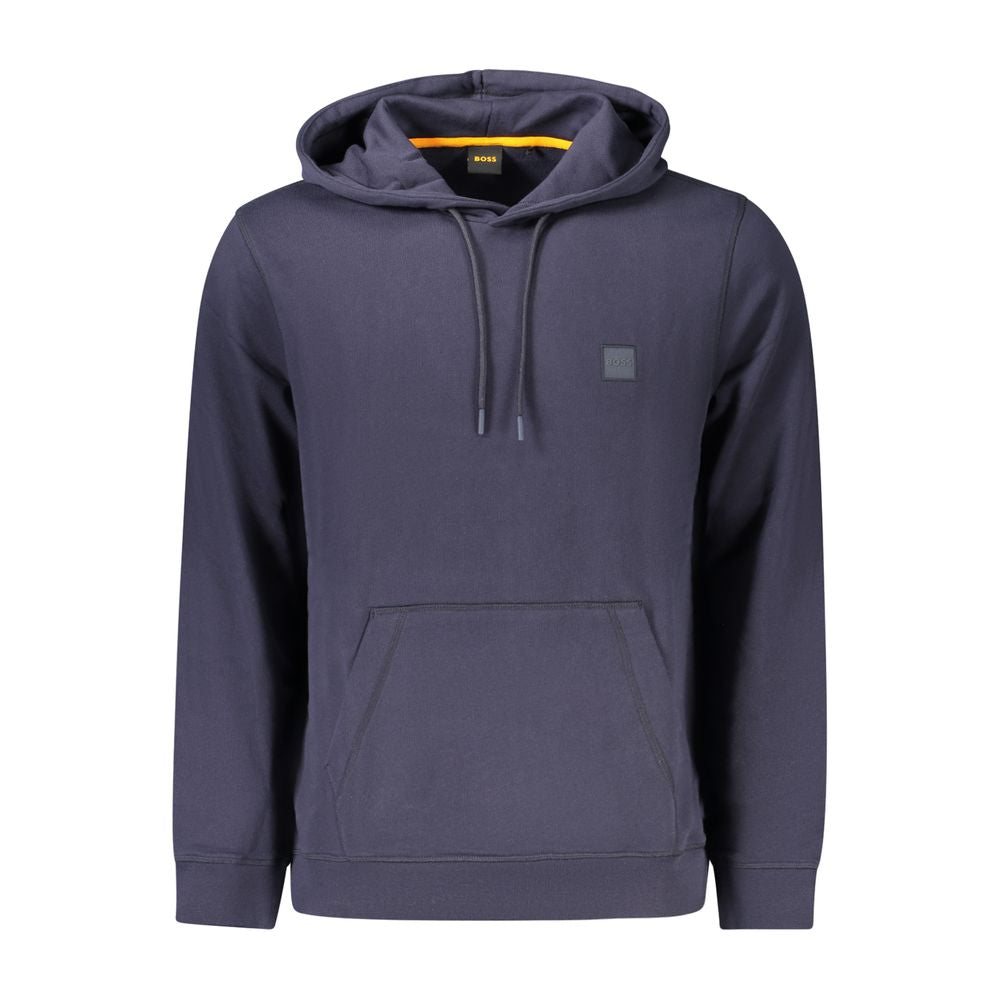 Blauer Baumwoll-Kapuzenpullover für Herren