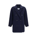 Blaue Jacke aus Wolle Oves Aries in voller Länge Max Mara