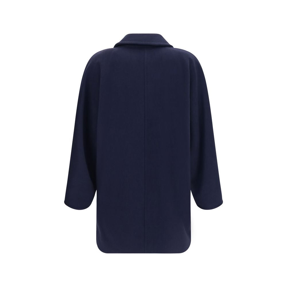 Blaue Jacke aus Wolle Oves Aries in voller Länge Max Mara