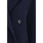 Blaue Jacke aus Wolle Oves Aries in voller Länge Max Mara