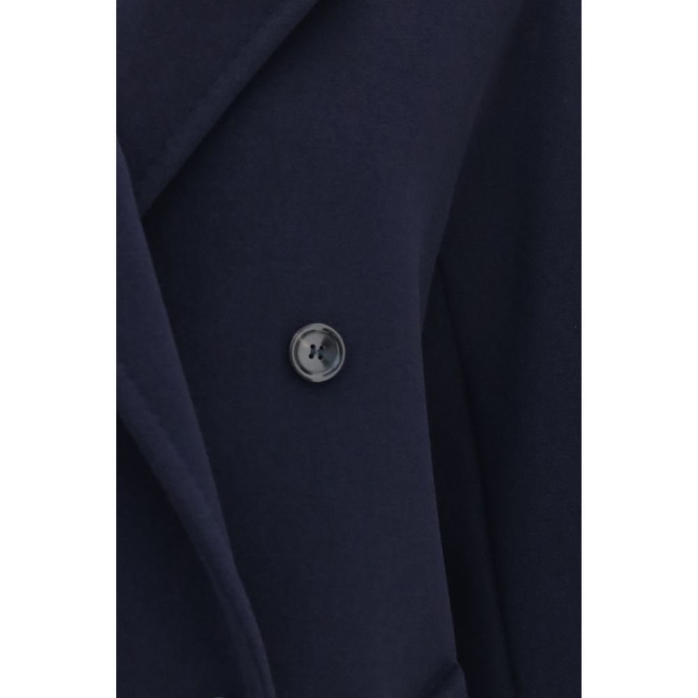 Blaue Jacke aus Wolle Oves Aries in voller Länge Max Mara