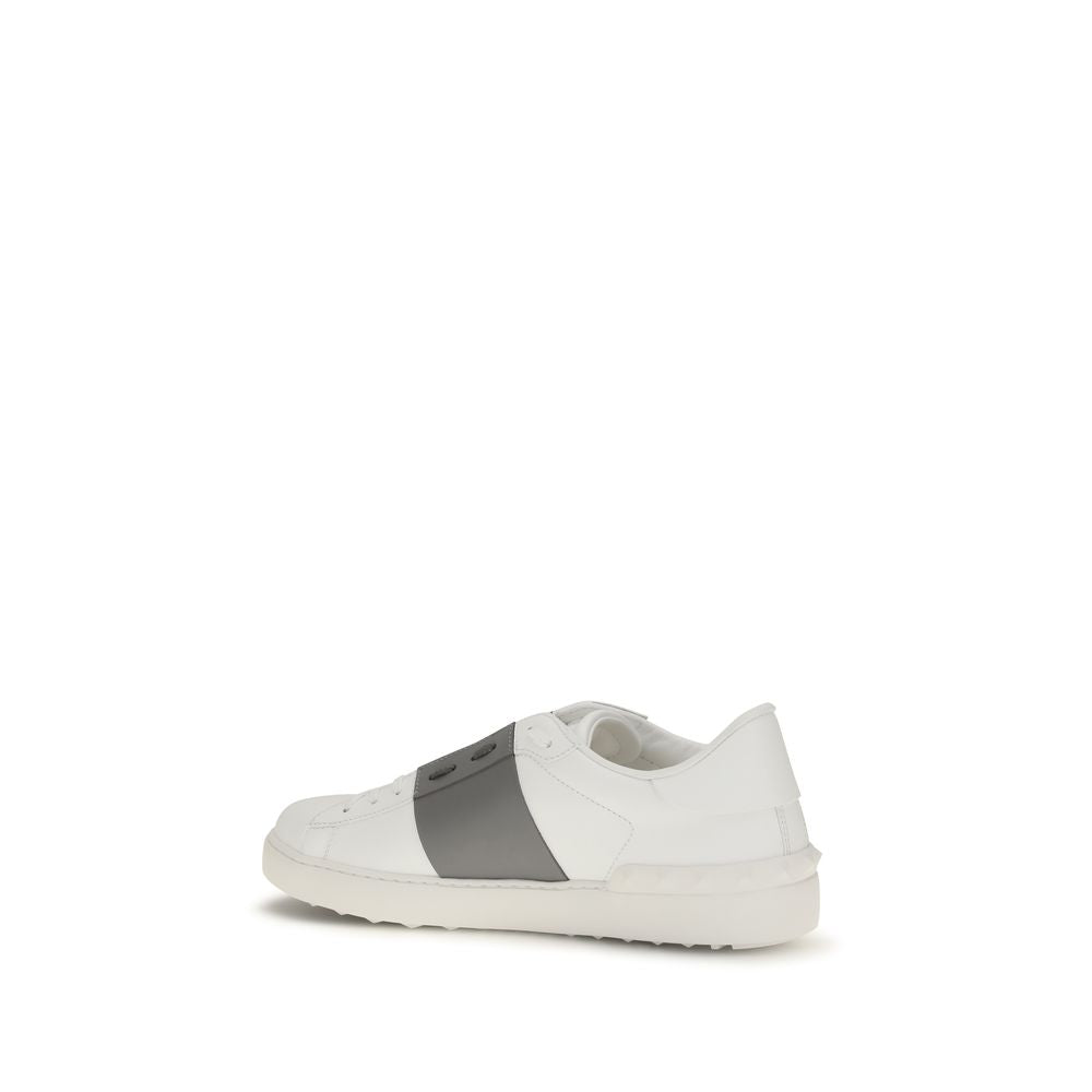 Silberne Kalbshaut Bos Taurus Sneakers mit niedrigem Schaft