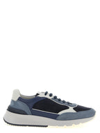 Blaue Sneaker aus Kalbsleder im Athletic-Stil