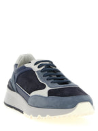 Blaue Sneaker aus Kalbsleder im Athletic-Stil