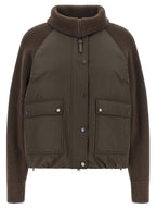 Braune Baumwolljacke in voller Länge