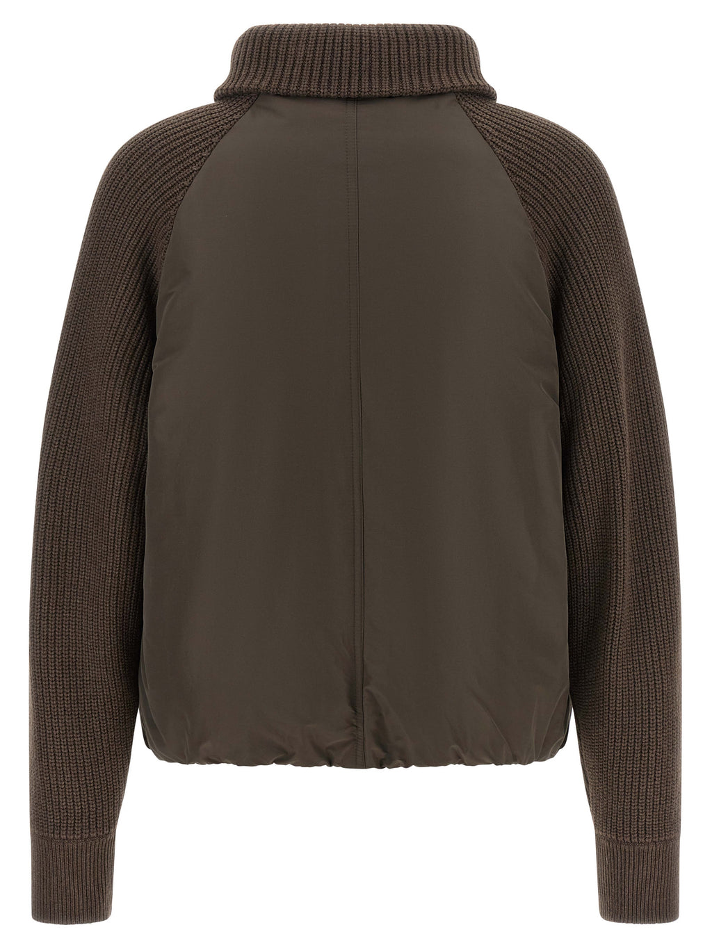 Braune Baumwolljacke in voller Länge