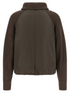 Braune Baumwolljacke in voller Länge