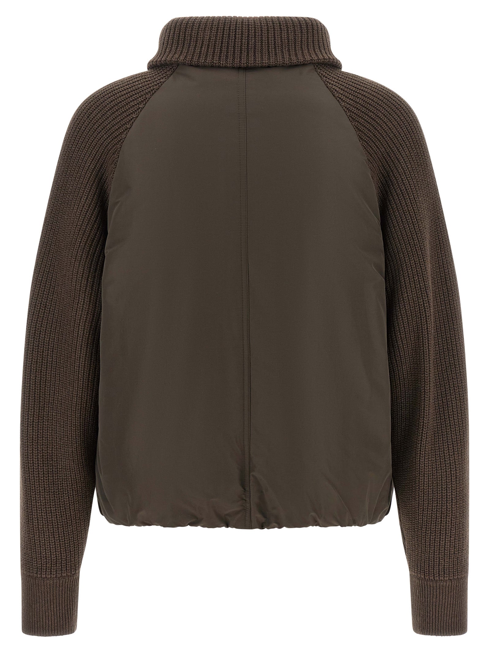 Braune Baumwolljacke in voller Länge
