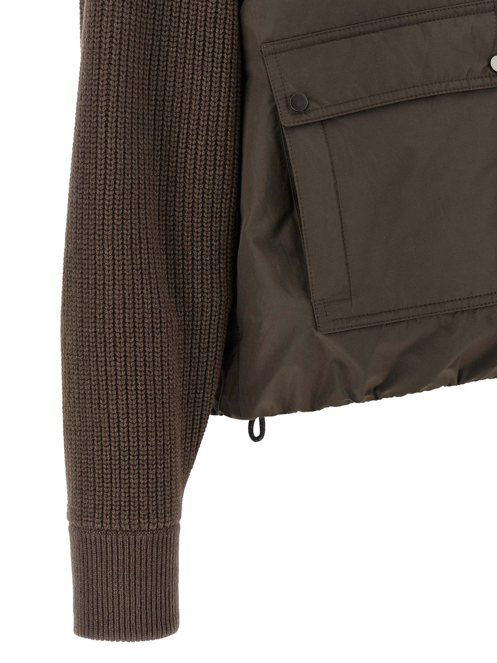 Braune Baumwolljacke in voller Länge