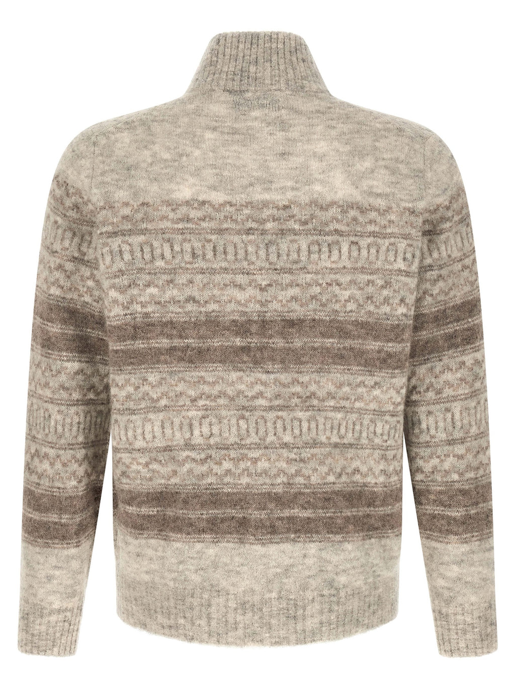 Beige Alpaka-Leder Cardigan