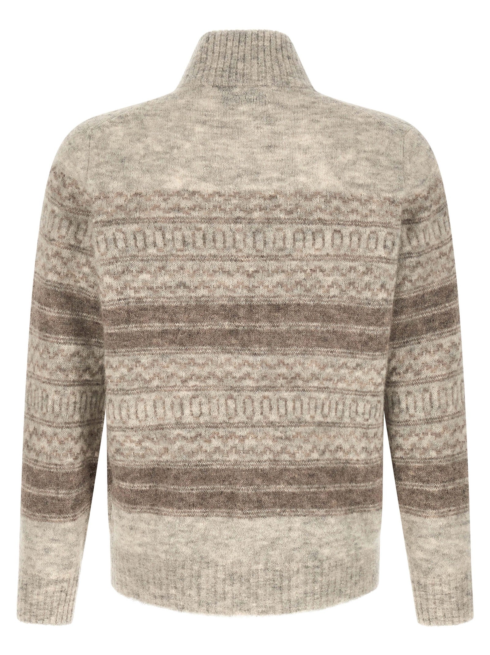 Beige Alpaka-Leder Cardigan