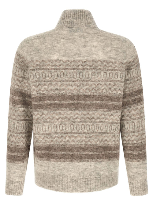 Beige Alpaka-Leder Cardigan