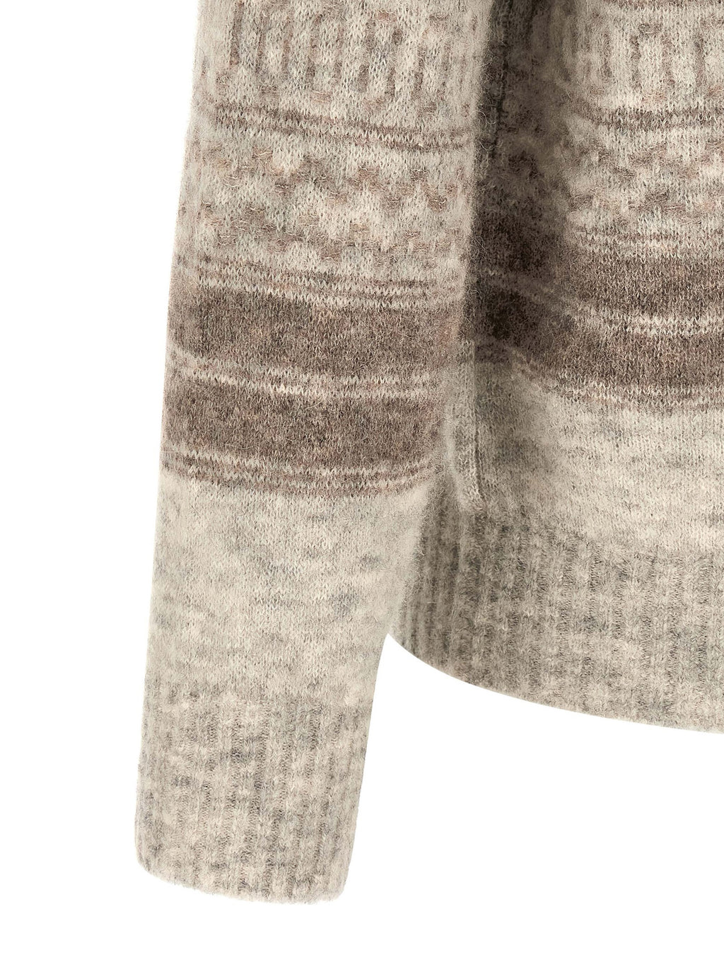 Beige Alpaka-Leder Cardigan