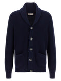 Blauer Baumwollcardigan