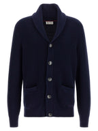 Blauer Baumwollcardigan