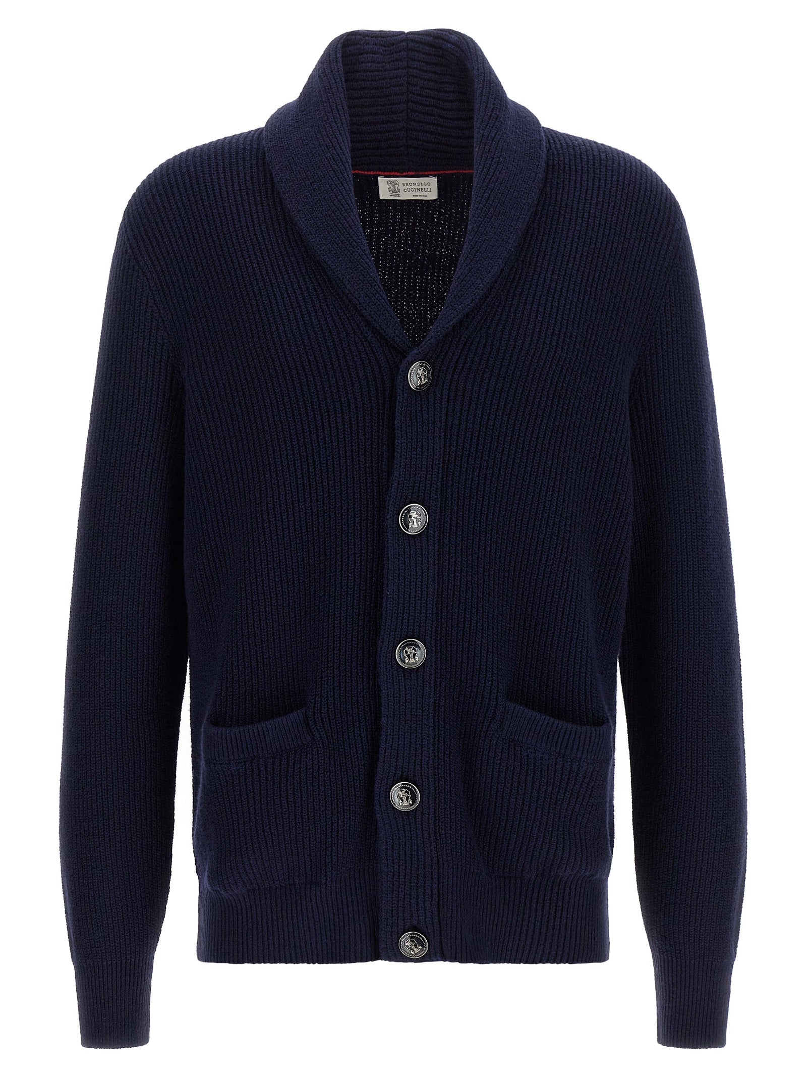 Blauer Baumwollcardigan