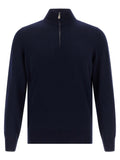 Blauer Kaschmir-Cardigan