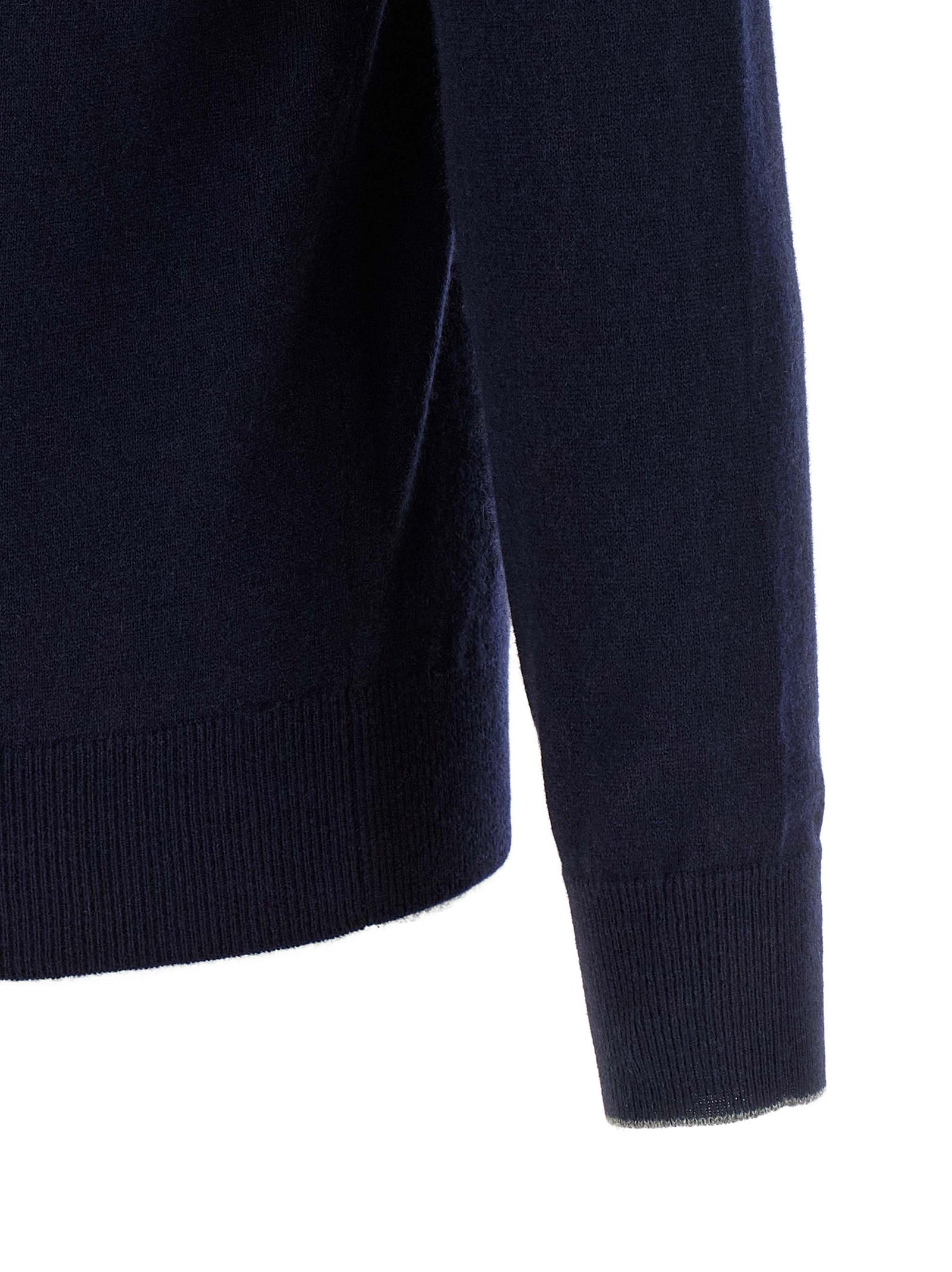 Blauer Kaschmir-Cardigan