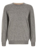 Grauer Kaschmir-Strickjacke